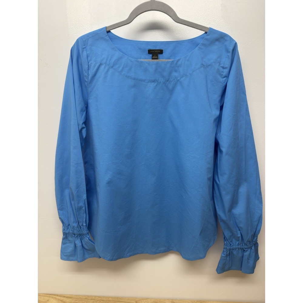 NEW Ann Taylor Sky Teal Blue Long Sleeve Blouse Shirt Top Small #48 - Picture 1 of 8